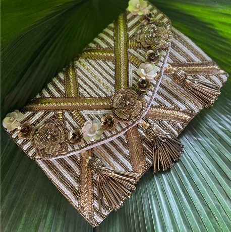 GOLD AND WHITE BEADED BOHO 3