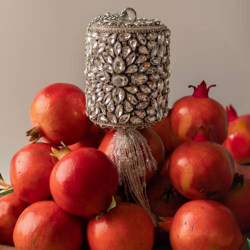 KUNDAN HALF ROUND SILVER - Image 6