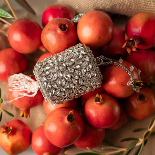 KUNDAN HALF ROUND SILVER - Image 4