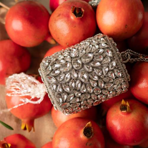 KUNDAN HALF ROUND SILVER - Image 2