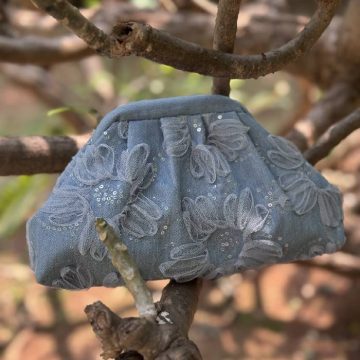 PUFF BAG DENIM FLORAL