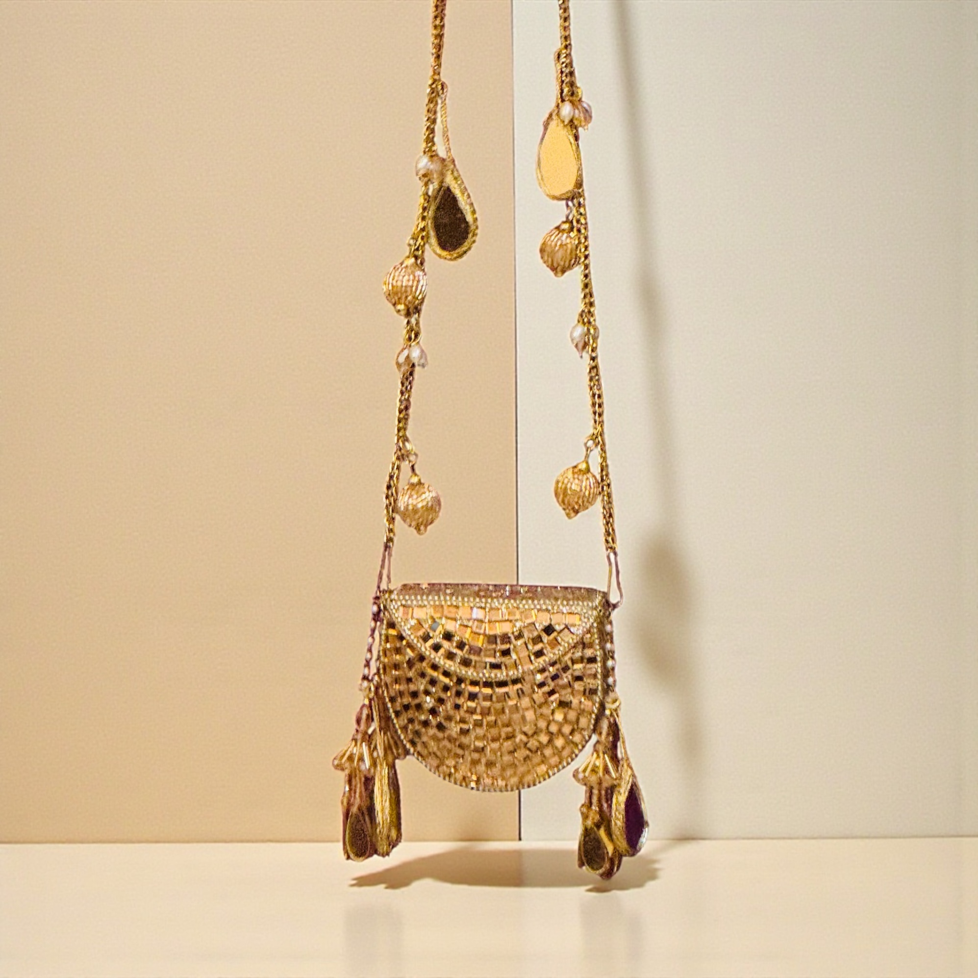 MIRROR MINI BAG-GOLD