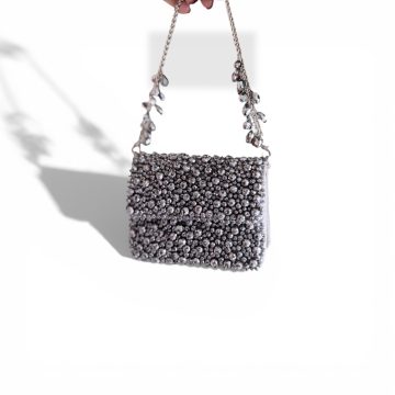 SILVER GREY BEADED MINI