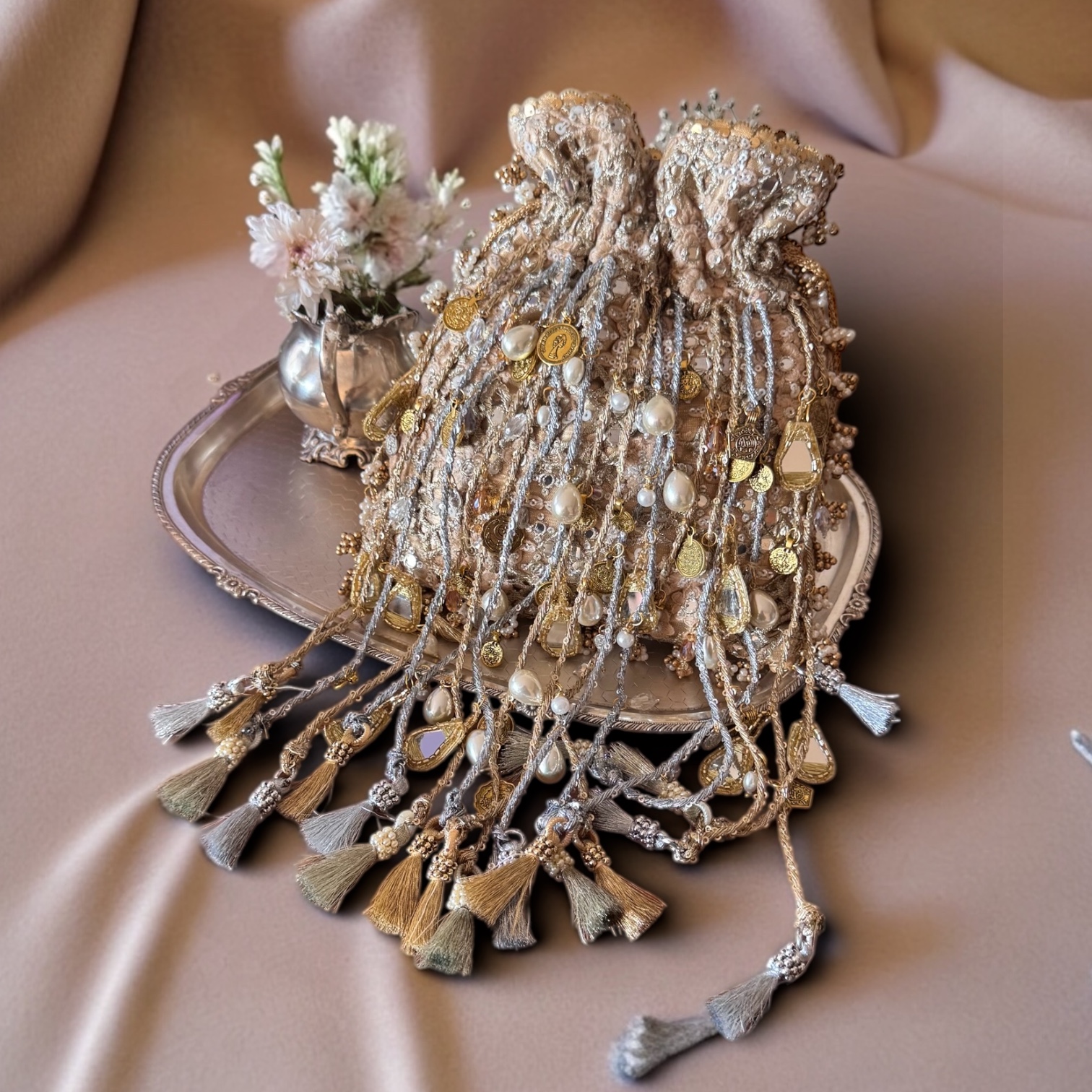 ROPE POTLI IN GOLD AND SILVER - Image 2