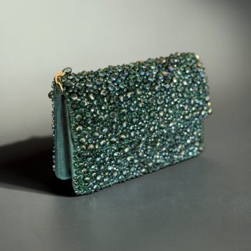 GREEN BEADED BAG