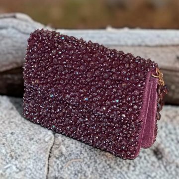 PLUM BEADED BAG